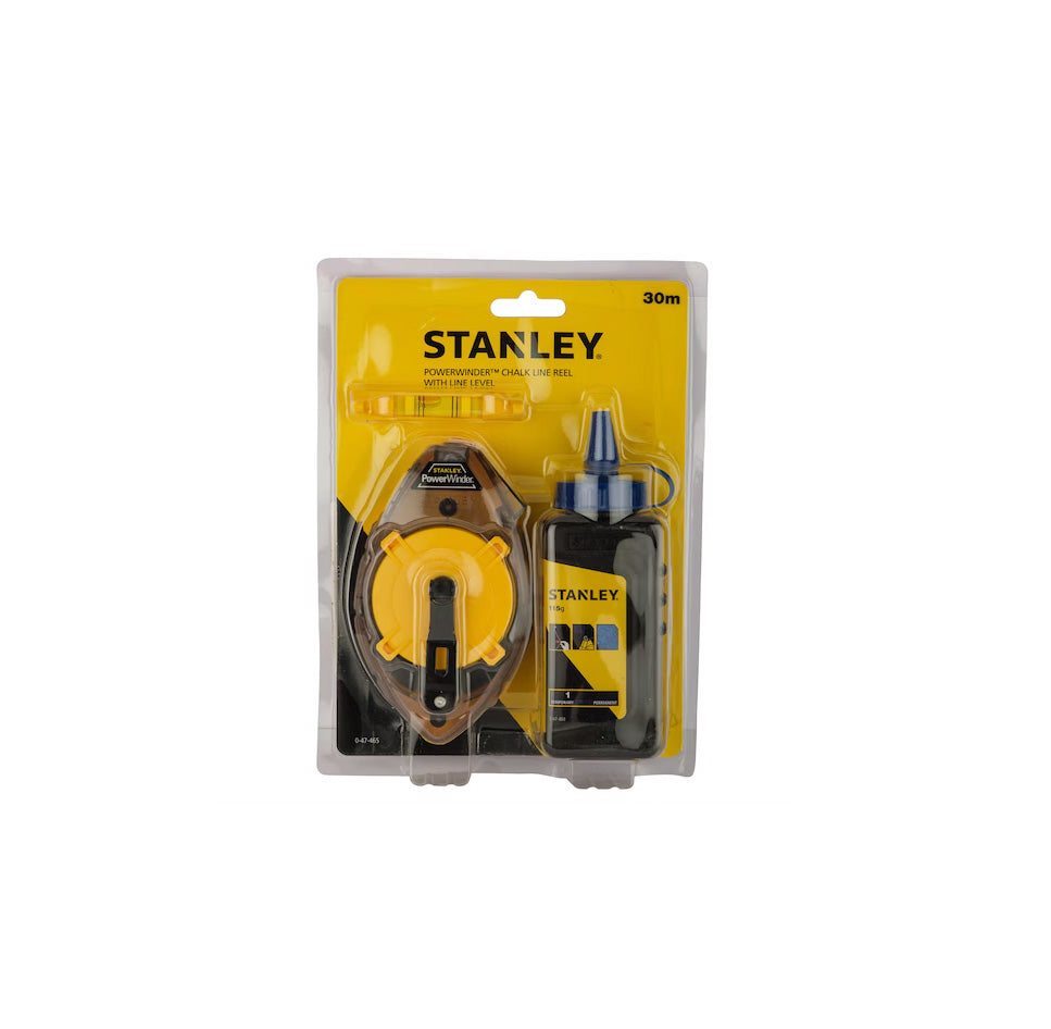 Strichzeichnungsset Powerwinder 30 m + Pulver + Wasserwaage Stanley 0-47-465
