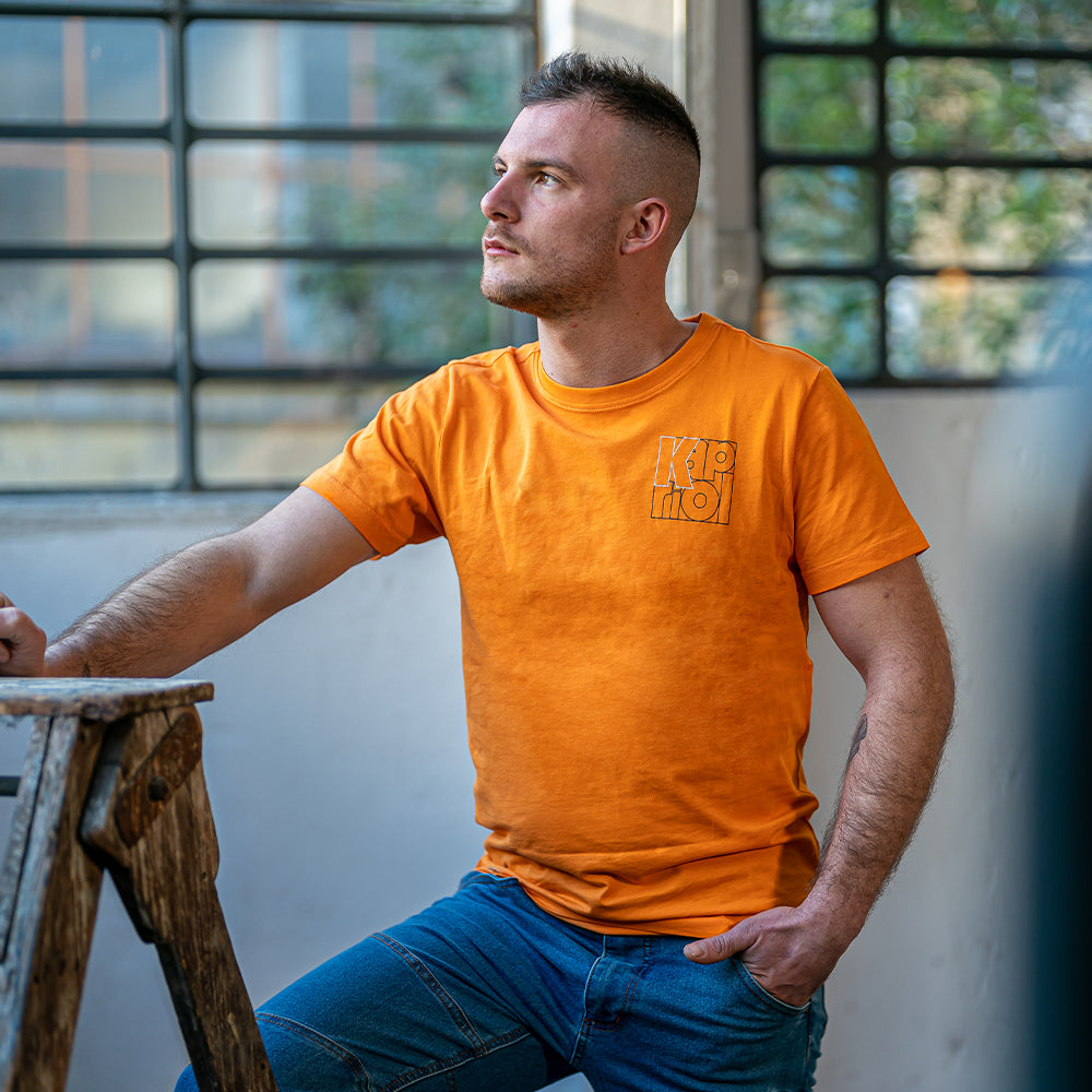 Orangefarbenes Arbeits-T-Shirt Enjoy Kapriol