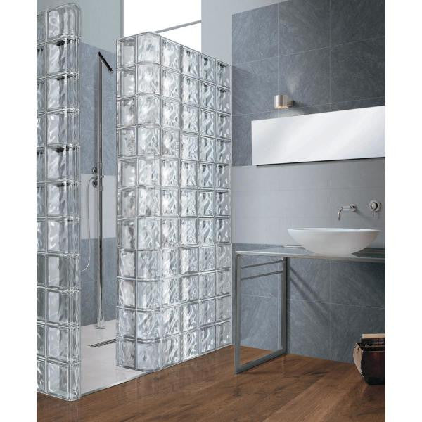 Terminal Doble Bloque de Vidrio Clear 19x19x8 Double End Wave - 2