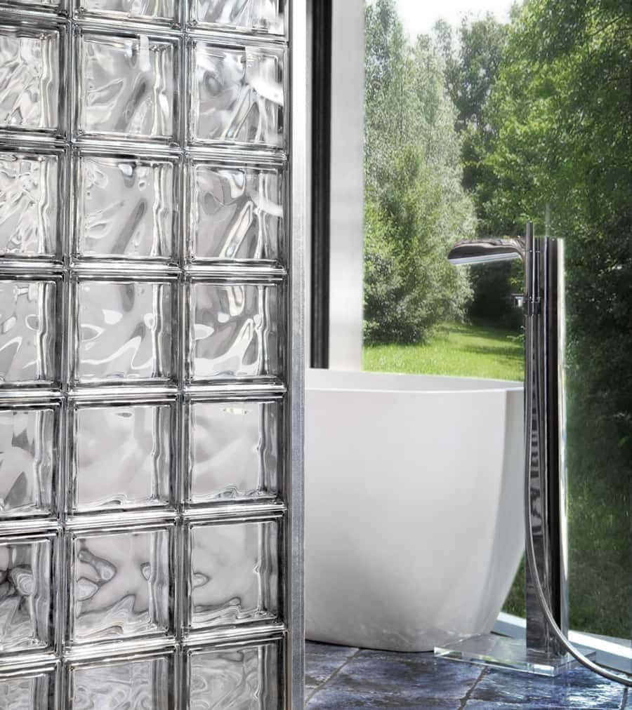 Bloque de vidrio Clear Wave 19x19x8 cm transparente - 6