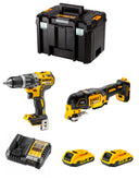 Dewalt Kit DCD796 Bohrhammer + DCS356 Multifunktionswerkzeug + 2bat 2Ah DCB183 + Ladegerät + TSTAK VI DCK255D2