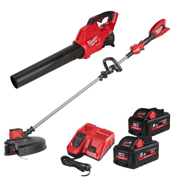 Kit Soplador + Cortabordes + 2bat + Cargador rápido Milwaukee M18 FPP20P3-852 - 1
