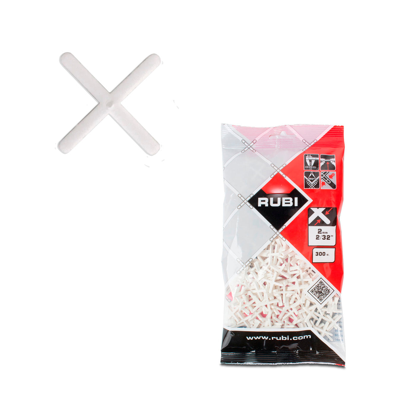 Fugenkreuze 2mm Beutel 300 Stück Rubi 02901