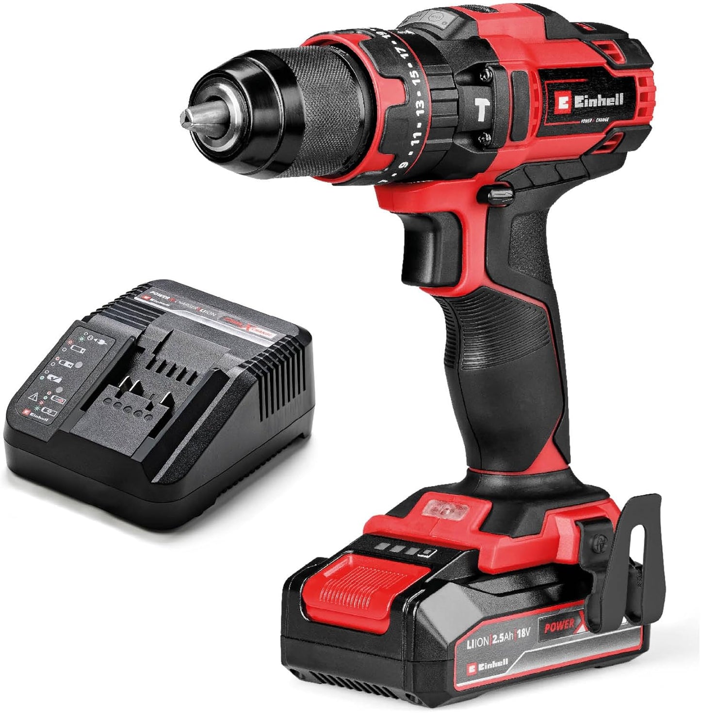 Einhell 18V Akku-Bohrhammer mit 1 Akkus 2,5Ah und Ladegerät TE-CD 18/44 Li-i