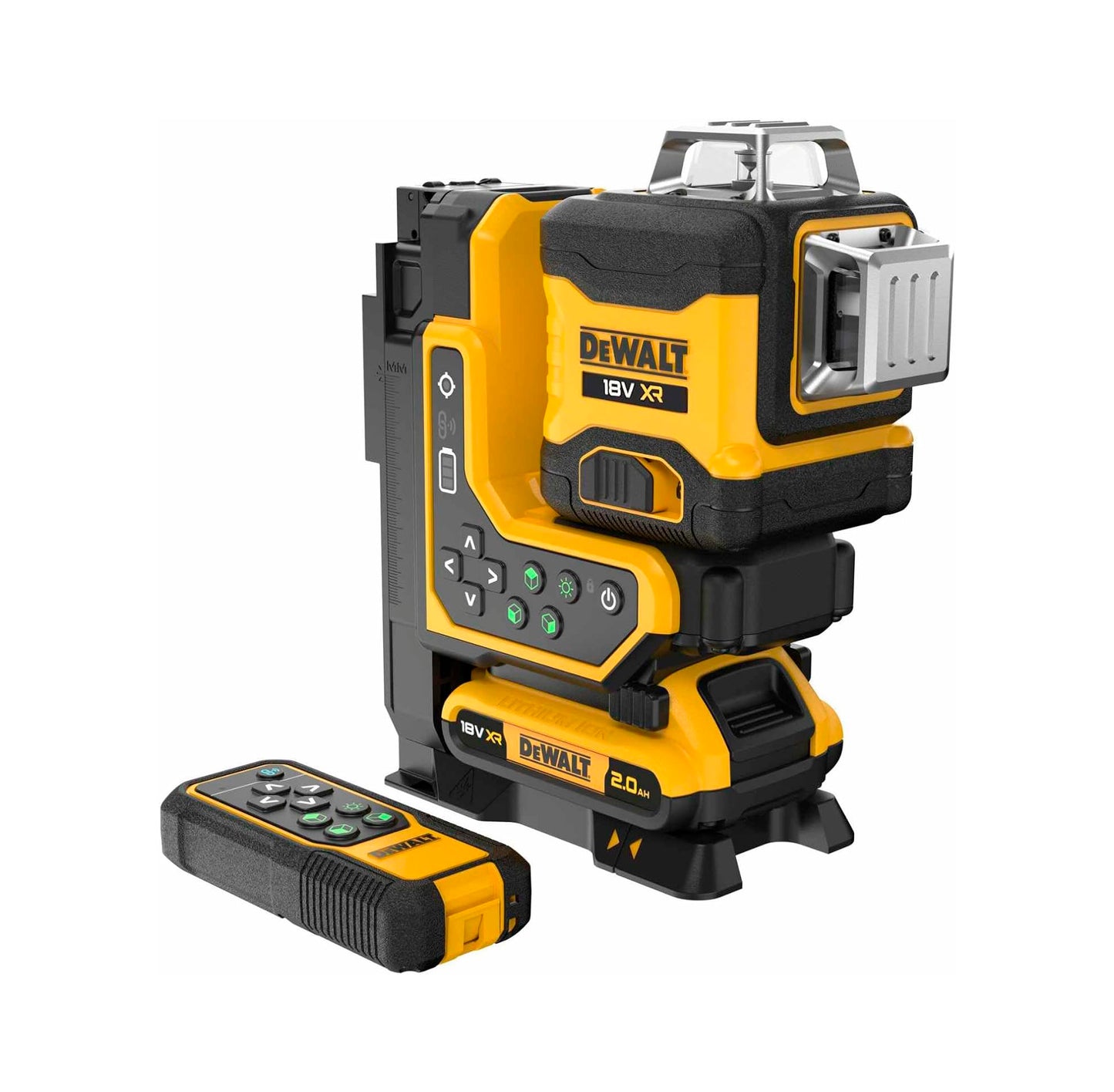 Selbstnivellierender Lasergrün mit Fernbedienung, 3 Linien, 360º XR 18 V + Akku 2 Ah + Ladegerät Dewalt DCLE34035D1