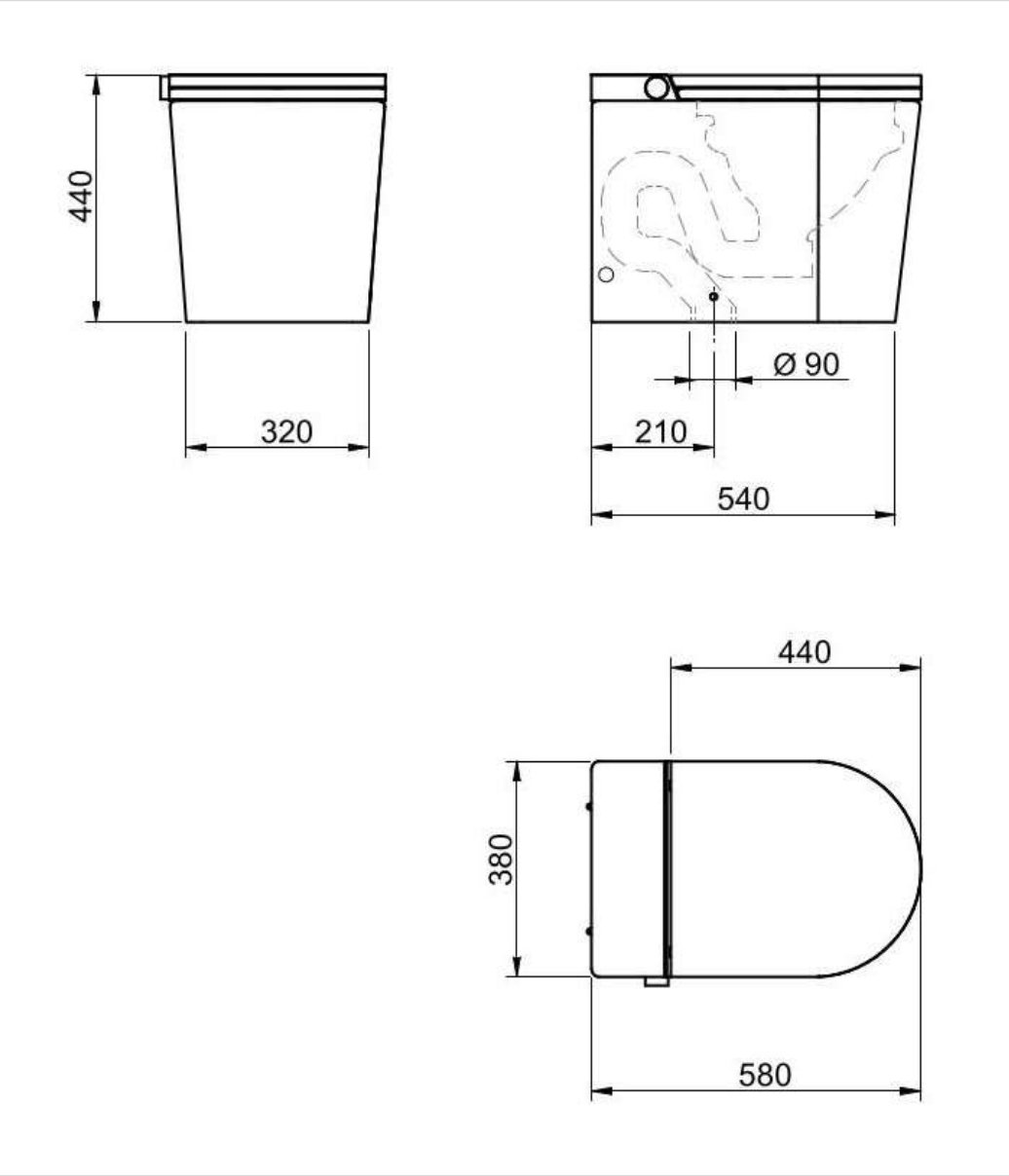 Japanische Toilette mit intelligenter Reinigung Mizubath Rada White Floor