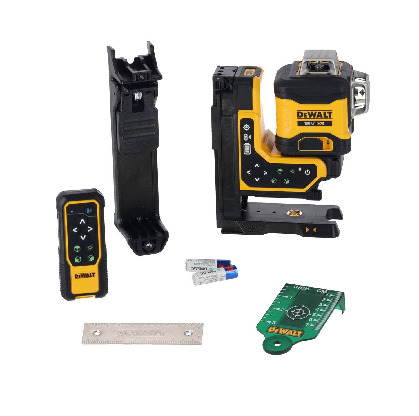 Selbstnivellierender Lasergrün mit Fernbedienung, 3 Linien, 360º XR 18 V + Akku 2 Ah + Ladegerät Dewalt DCLE34035D1
