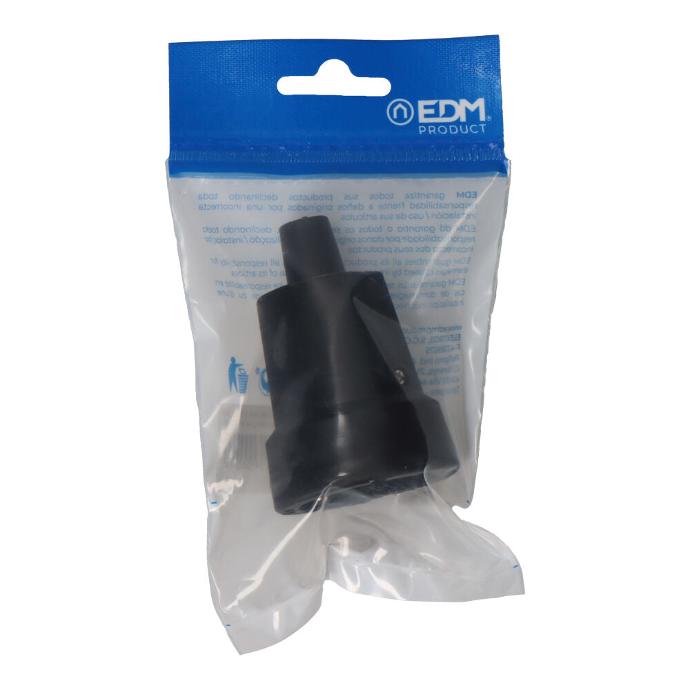 Gummi-Steckdosenleiste T/TL 10/16 A, 250 V, schwarz, EDM E42103