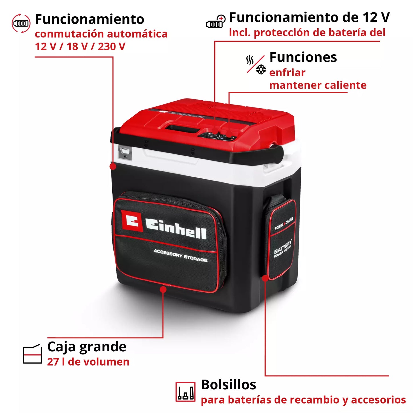 Einhell 18V TE-COL 18/27 Batteriebetriebene Kühlbox