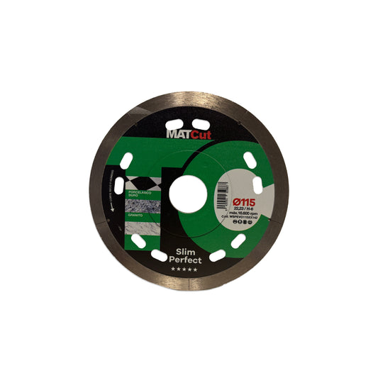 Durchgehende Diamantscheibe für Feinsteinzeug Slim Perfect MATcut 115 mm Mussol