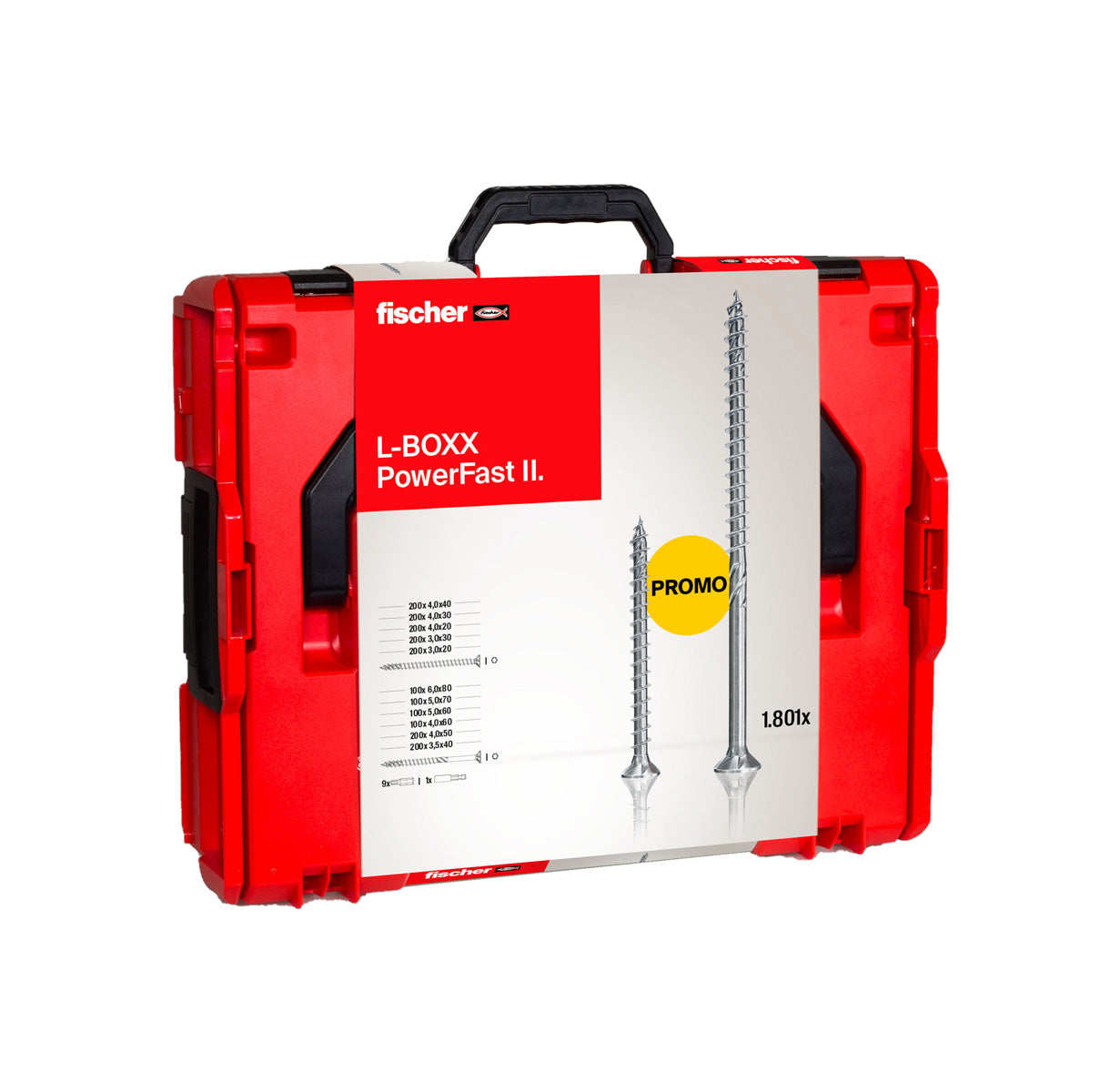 Kit PowerFast II L-BOXX 102 1.800 Schrauben + ProfiBit-Set, 10-teilig, Fischer