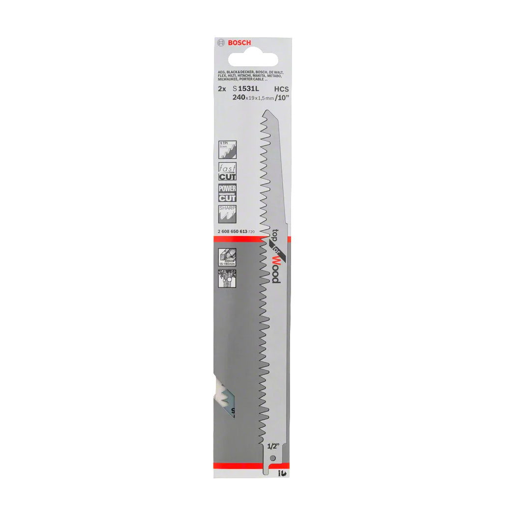 Säbelsägeblatt 240mm S 1531 L 2 Einheiten Bosch
