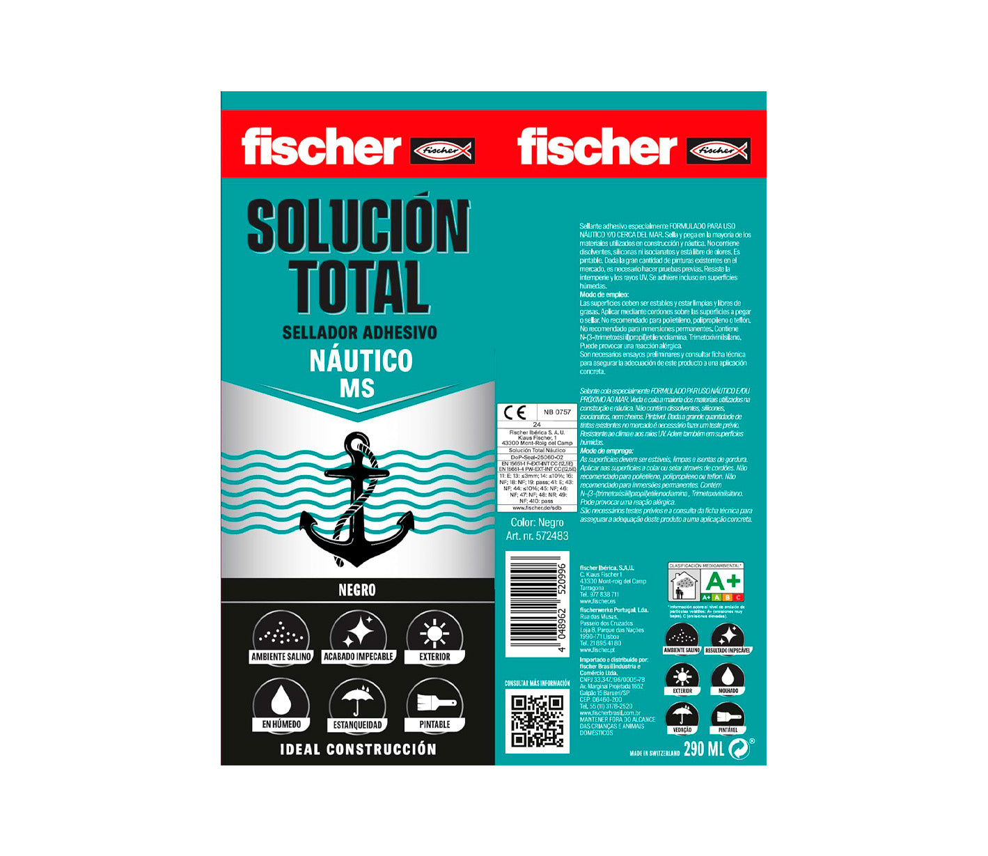 Dichtstoff-Klebekartusche 290 ml Fischer MS Special Nautical