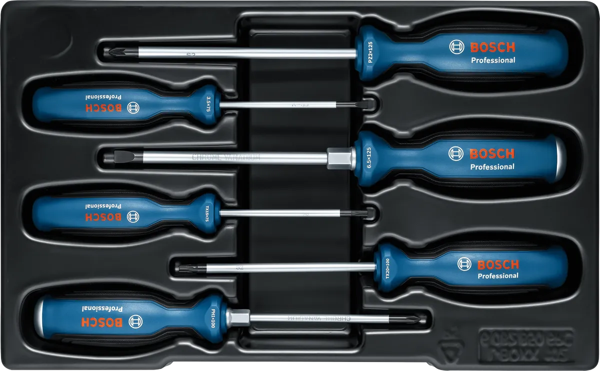 6-teiliges PRO Bosch Schraubendreher-Set SL/PH/PZ/TX
