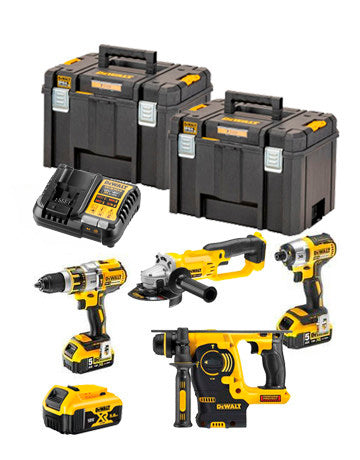 Dewalt DCK483P3T Set – DCH253 + DCD996 + DCF887 + DCG412 + 3 Bat 5,0 Ah + DCB115 + 2 TSTAK VI