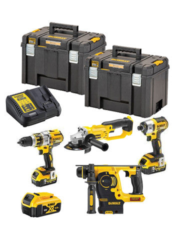 Dewalt DCK483P3T Set – DCH253 + DCD996 + DCF887 + DCG412 + 3 Bat 5,0 Ah + DCB115 + 2 TSTAK VI