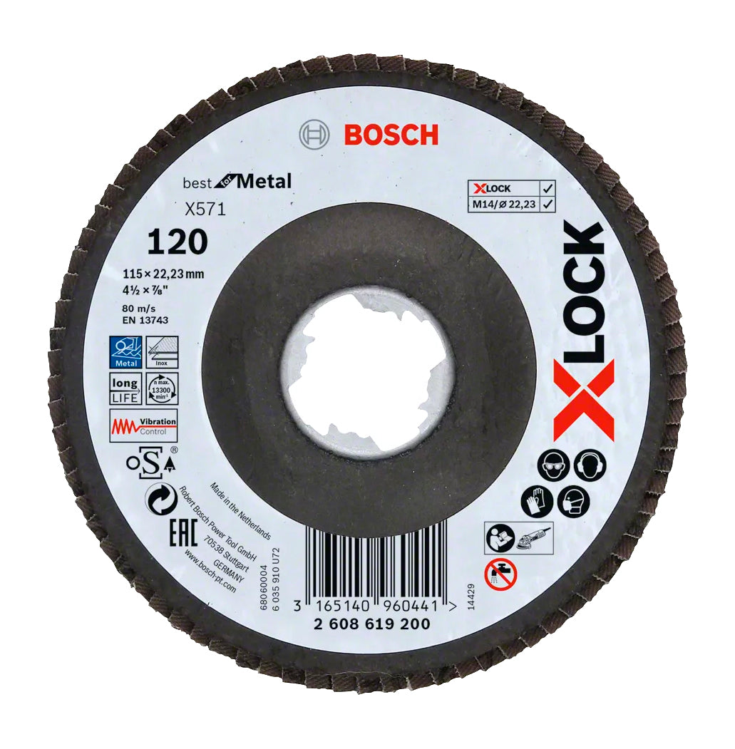 Fächerschleifscheibe X571 Best for Metal X-LOCK 115mm Bosch