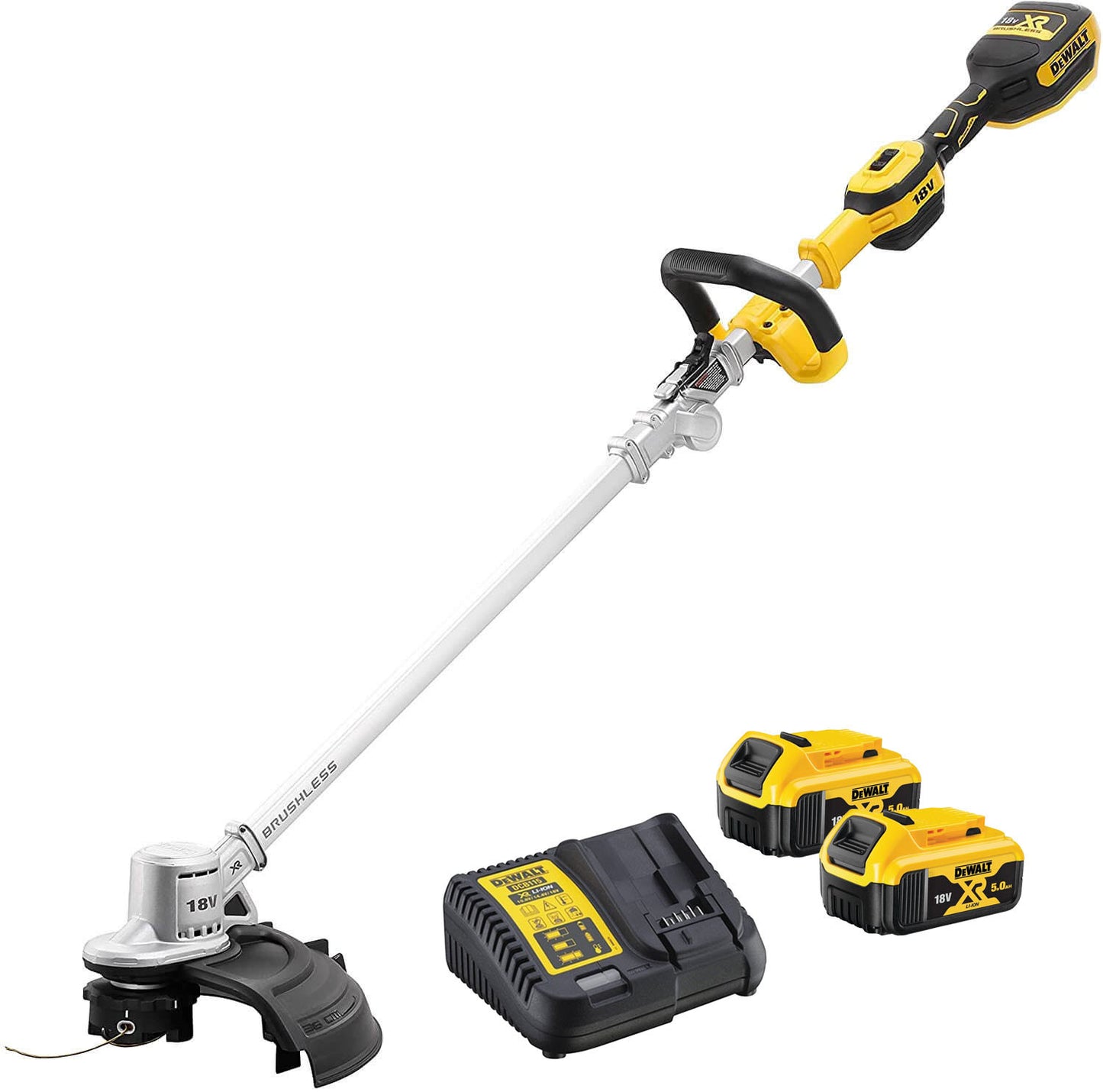 XR 18V ​​​​36cm bürstenloser Freischneider mit 2 5Ah-Batterien Dewalt DCMST561P2