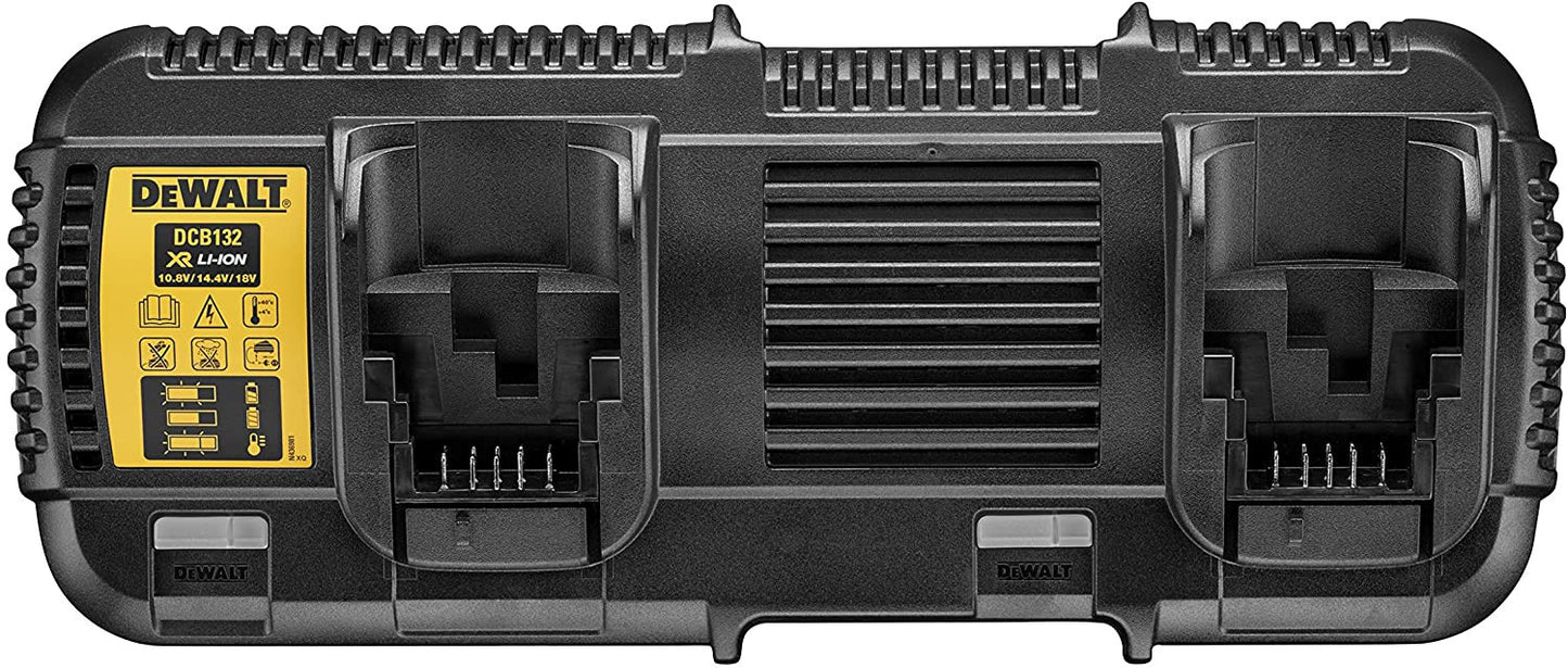 Kit mit 2 XR Flexvolt 54 V/18 V 9,0 Ah-Schienenbatterien und doppeltem XR Flexvolt DCB132X2 Dewalt-Ladegerät