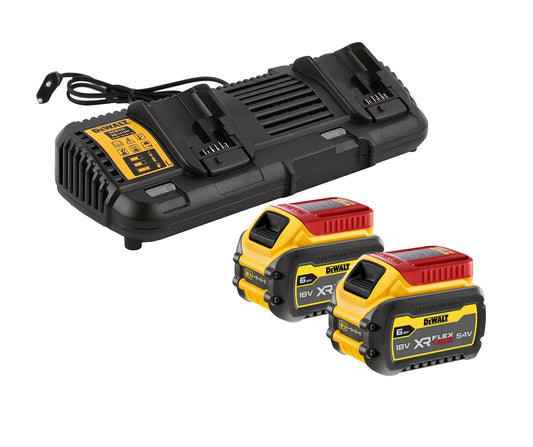 Kit 2 XR Flexvolt 54V/18V 6,0Ah Schienenbatterien und doppeltes XR Flexvolt DCB132T2 Dewalt Ladegerät