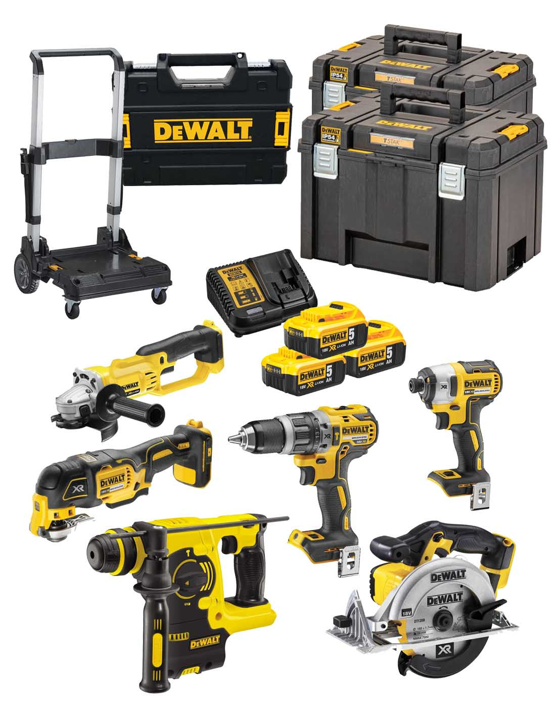 Power-Kit 6 akkubetriebene Dewalt-Werkzeuge DCK645P3T