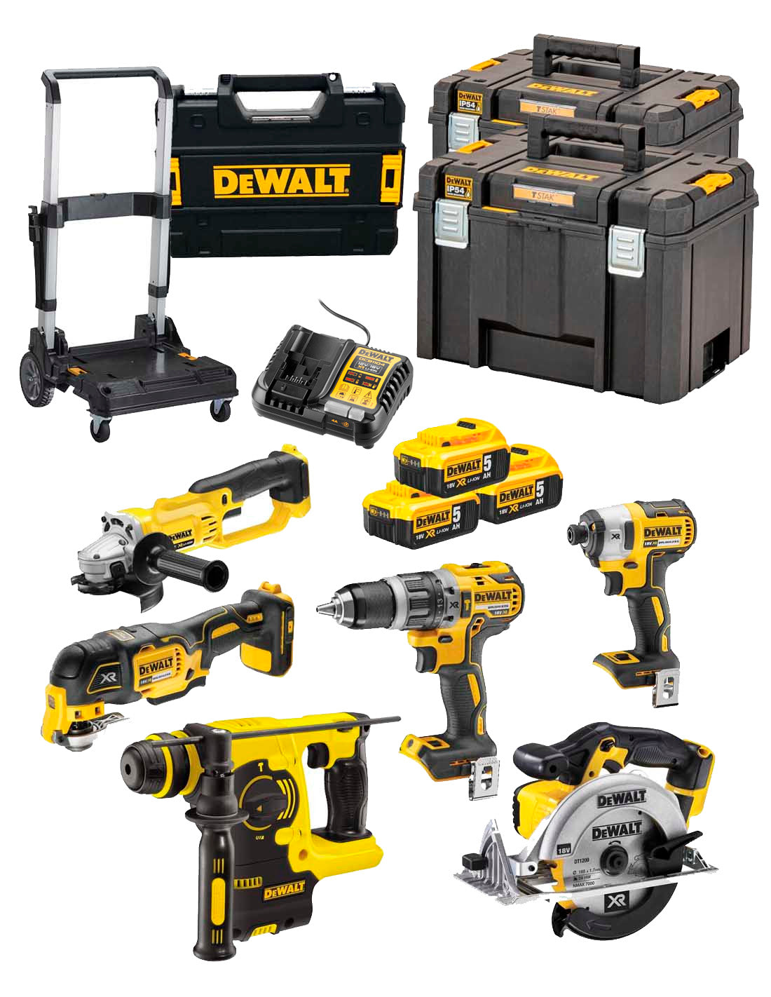 Power-Kit 6 akkubetriebene Dewalt-Werkzeuge DCK645P3T