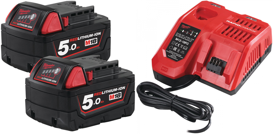 Powerpack 6 Werkzeuge + 2bat + Ladegerät + Tasche Milwaukee M18 FPP6K2-502B