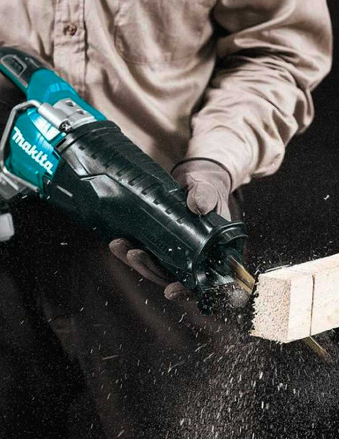 Makita DHP482 Hammerbohrer-Set + DJR186 Säbelsäge + 2bat 5Ah + Ladegerät + DLX2186BL2 Tasche