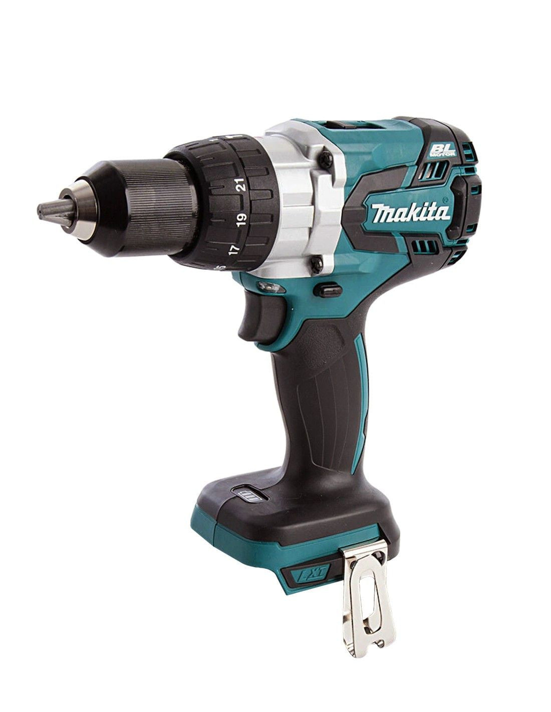 Makita DHP486 Hammerbohrer-Set + DJV182 Stichsäge + 2bat 5Ah + Ladegerät + DLX2481BL2 Tasche