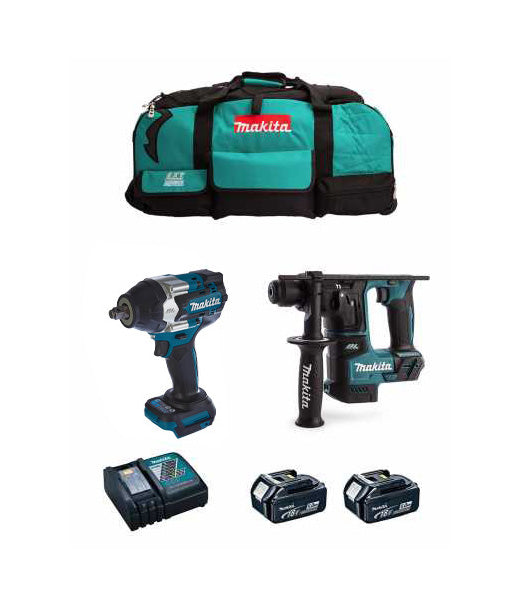 Makita Kit Schlagschrauber DTW700 + leichter Hammer DHR171 + 2bat 5Ah + Ladegerät + Tasche LXT600 DLX2771BL2
