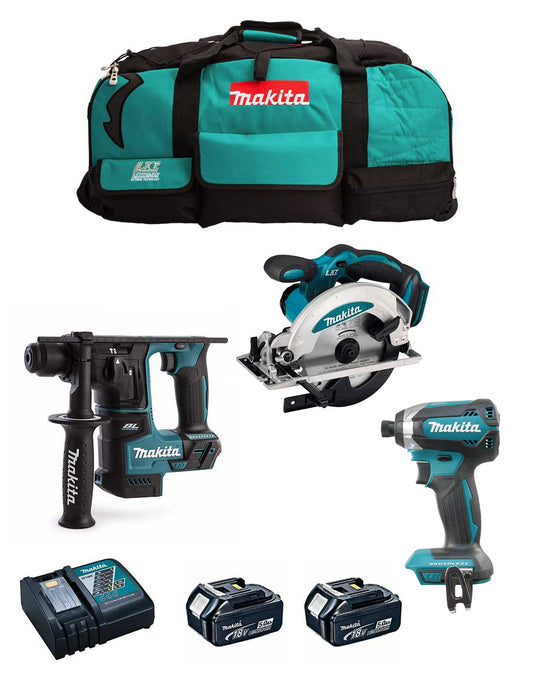 Kit Makita Hammer DHR171 + Schlagschrauber DTD152 + Kreissäge DSS610 + 2bat + Ladegerät + Tasche DLX3171BL2