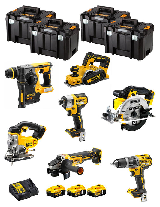 Dewalt Kit 7 Werkzeuge + 3 Bat 5ah + DCB115 Ladegerät + 4xTstak VI Kit DCK780P3