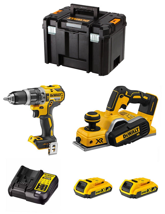 Dewalt DCD796 Hammerbohrer-Set + DCP580 Bürste + 2bat 2Ah + Ladegerät + TSTAK VI DCK280D2