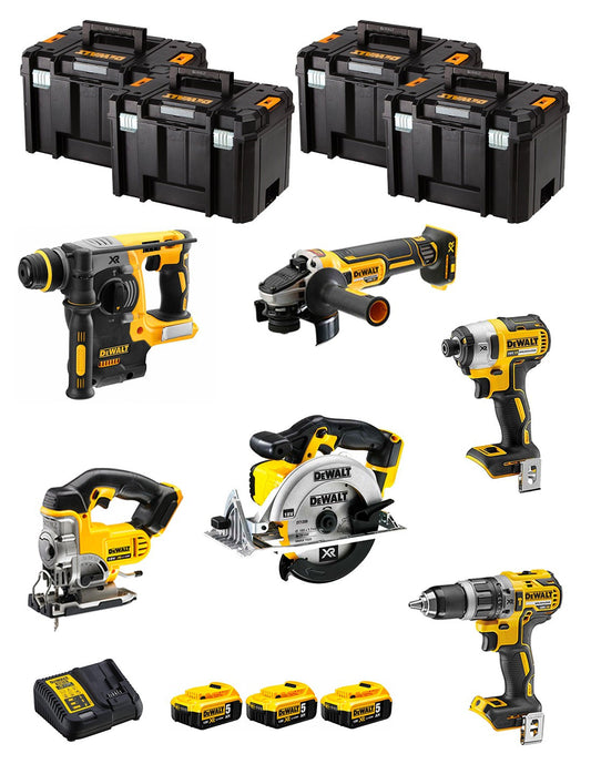 Dewalt Kit 6 Werkzeuge + 3 Bat 5ah + DCB115 Ladegerät + 4xTstak VI Kit DCK691P3