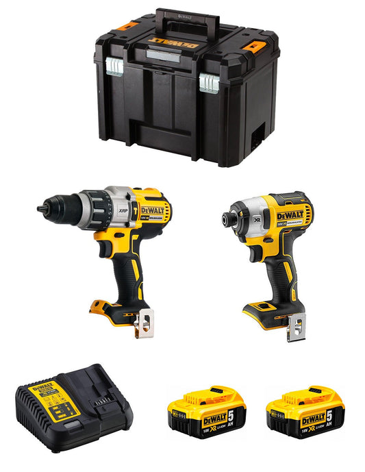 Dewalt Kit DCD996 Bohrhammer + DCF887 Schlagschrauber + 2bat 5Ah + Ladegerät + TSTAK VI DCK287P2