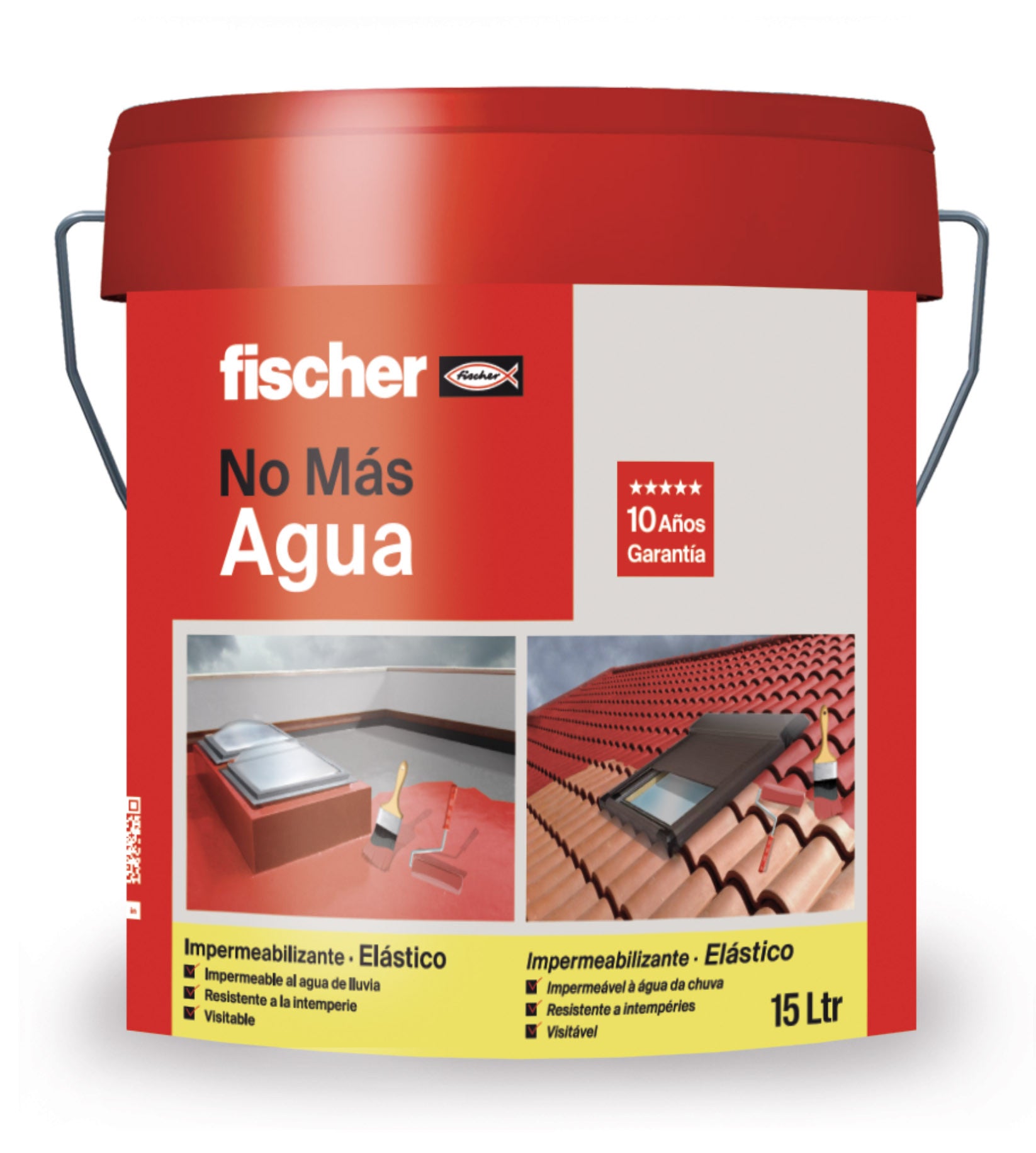 Bote Pintura Impermeabilizante elástico Terracota 15L Fischer FISCHER - 1