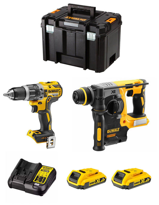 Dewalt Kit DCD796 Bohrhammer + DCH273 Hammer + 2bat 2Ah + Ladegerät + TSTAK VI DCK273D2