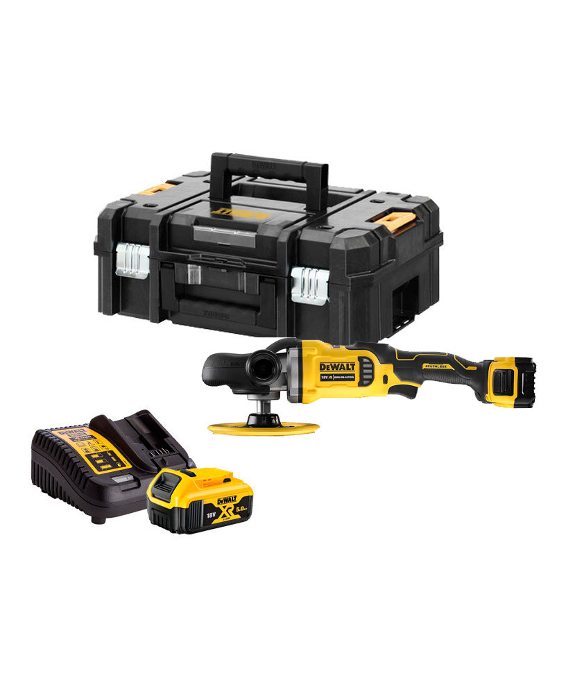 Polierer 18V Max 180mm mit 2 Batterien 5Ah Dewalt DCM849P2