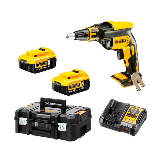 Gipskartonschraubendreher 18 V, 2 5,0 Ah-Batterien mit Dewalt DCF620P2-Koffer