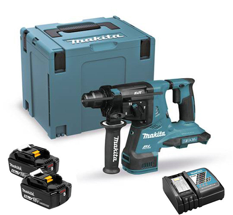 BL 18Vx2 LXT 28mm leichter Hammer mit 2 Schlägern. 5Ah und Koffer Makita DHR280PT2J