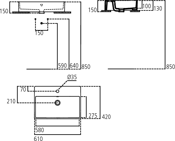 Lavabo Sobre Encimera 60 x 42 cm Ideal Standard Strada K078101 IDEAL STANDARD - 5