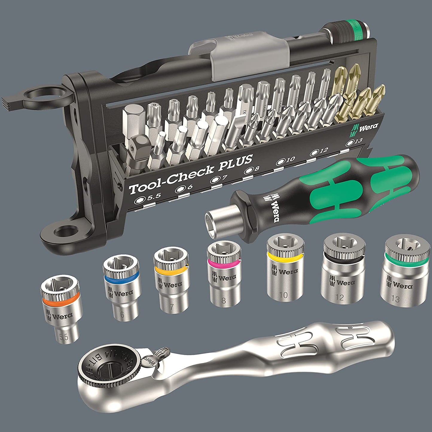 Ratschensatz mit Steckschlüsseln und Bits 39-teilig Tool-Check PLUS Wera 056490