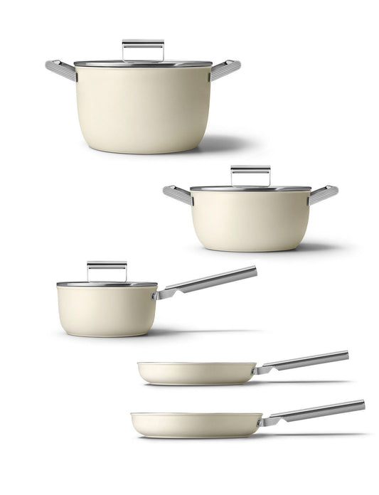 Set mit 5 Küchenutensilien Matte Cream Smeg