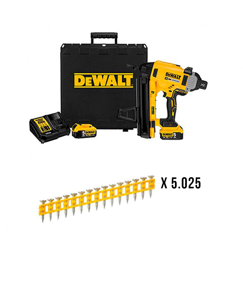 Dewalt DCN890P2 18-V-Akku-Beton- und Stahlnagler-Kombination + 5.025 20-mm-Nägel