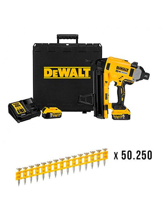 Dewalt 18V DCN890P2 batteriebetriebener Beton- und Stahlnagler-Kombi + 50.250 20-mm-Nägel