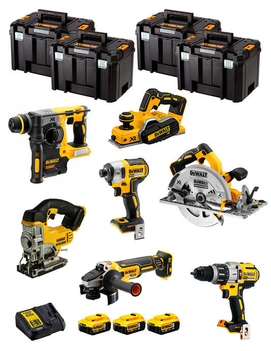 Dewalt Kit 7 Werkzeuge + 3 Bat 5ah + DCB115 Ladegerät + 4xTstak VI Kit DCK770P3