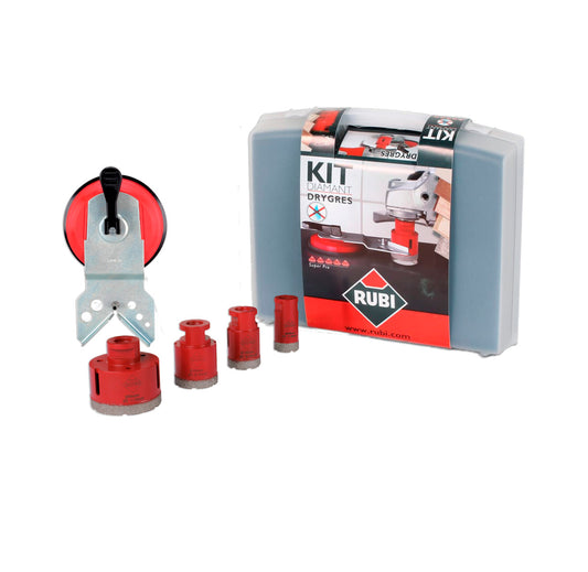 Set mit 4 Diamantbohrern + Multidrill-Führung DRYGRES Rubi