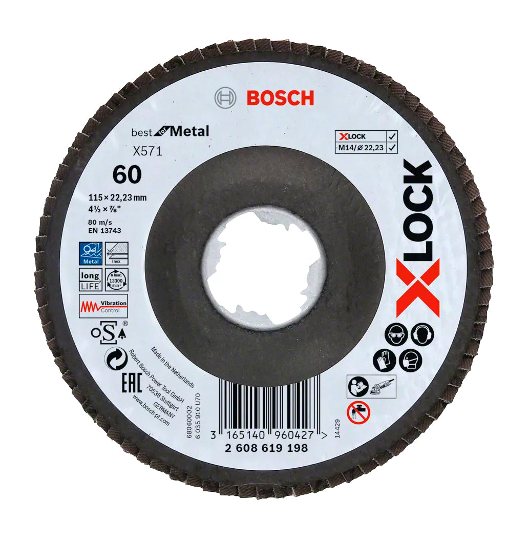 Fächerschleifscheibe X571 Best for Metal X-LOCK 115mm Bosch