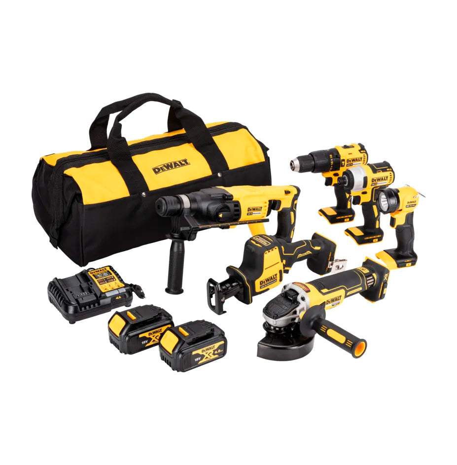 Combo 6 Werkzeuge + Ladegerät + 2Bat + Tasche Dewalt 18V DCK607M2