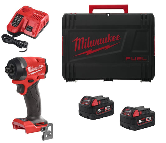 Milwaukee M18 FID3-502X Schlagschrauber M18 Fuel ¼″ Sechskant + 2 Akkus 5 Ah + Ladegerät + Koffer